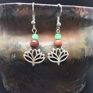 Lotus Flower Wire Earrings